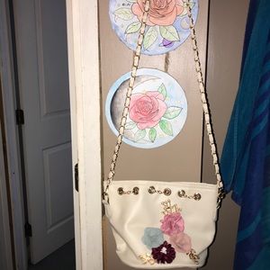 3/$30 Floral Appliqué Crossbody mini tote